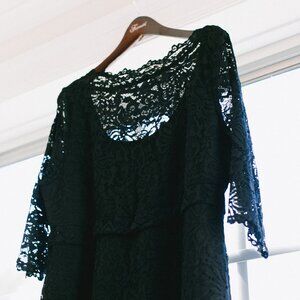 Kiyonna Leonna Lace Gown in Black, 2X. Good Condition